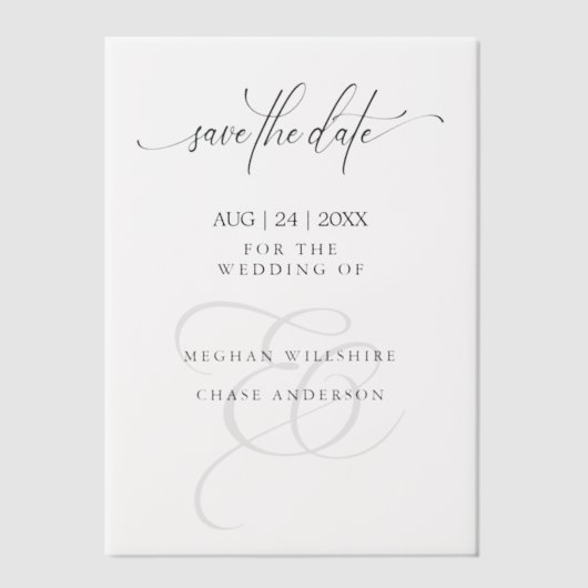 Save the Date Klassieke Overlay Vellum Uitnodigingen (Voorkant)