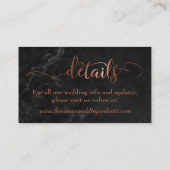 Save the date | Koperscript over zwarte marmer Informatiekaartje (Achterkant)