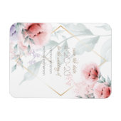 Save the date | Koraal/Lila Aquarelle Peony Magneet (Horizontaal)