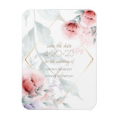 Save the date | Koraal/Lila Aquarelle Peony Magneet (Verticaal)