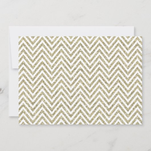 SAVE THE DATE krijtbord chevron glitter oud goud (Achterkant)