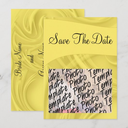 "Save the Date"-krullen over geel Save The Date (Voorkant / Achterkant)