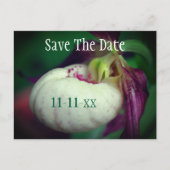 Save The Date Lady Slipper Flower Personalized Aankondigingskaart (Voorkant)