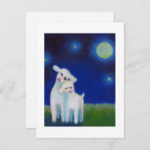 SAVE THE DATE Lammeren schaap maan LIEFDE bruiloft Aankondigingskaart (Voorkant / Achterkant)