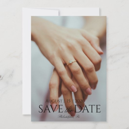 Save The Date- Large photo  Kaart (Voorkant)