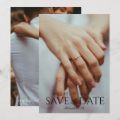Save The Date- Large photo  Kaart (Voorkant / Achterkant)