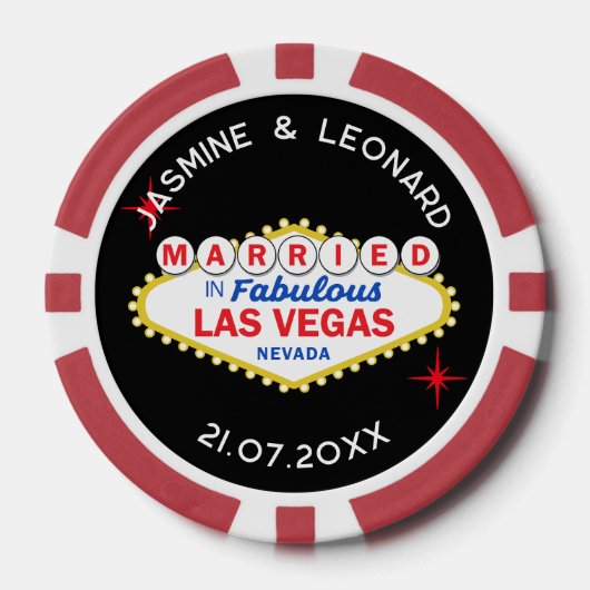 Save the Date Las Vegas Wedding Favor Poker Chips (Voorkant)