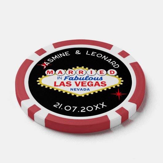 Save the Date Las Vegas Wedding Favor Poker Chips (Enkel)