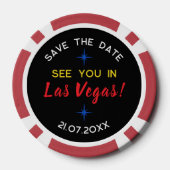 Save the Date Las Vegas Wedding Favor Poker Chips (Achterkant)