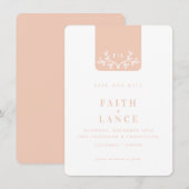 SAVE THE DATE lente tuin takje logo blush roze Kaart (Voorkant / Achterkant)