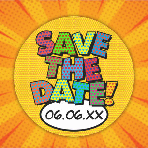 SAVE THE DATE Leuk Kleurrijk Modern Ronde Sticker