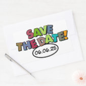 SAVE THE DATE Leuk Retro Stripboek Pop Art Rechthoekige Sticker (Envelop)