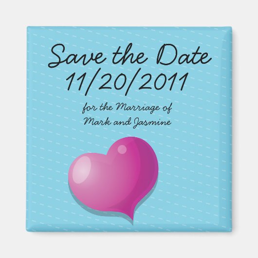 Save the Date Leuke Liefde Hart vierkant Magneet (Voorkant)