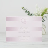 Save the date | Lichtgevende PlumRose Strepen Mono (Staand voorkant)