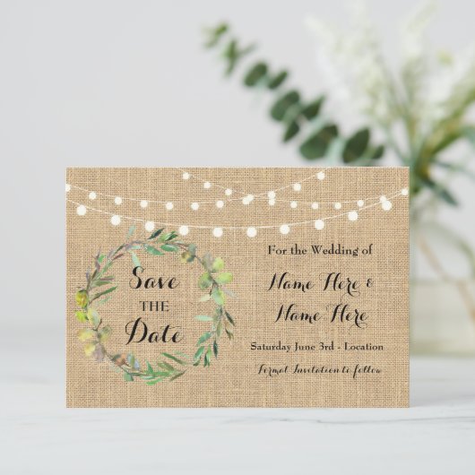 Save The Date Liefde Trouwfeest Bloemen Kaarten (Staand voorkant)