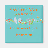 Save the Date liefde vogels magneet (Voorkant)