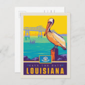 Save the date | Louisiana Uitnodiging Briefkaart (Voorkant / Achterkant)