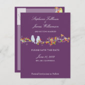 Save the Date love birds briefkaart (Voorkant / Achterkant)