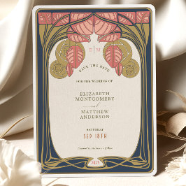  Save the Date Mackintosh Geïnspireerde Bomen Kaart
