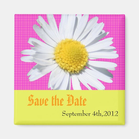 save the date, madeliefje magneet (Voorkant)