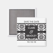 SAVE THE DATE :: magneet :: damask - zwart (Voorkant / Achterkant)