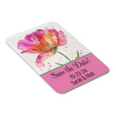 Save the date-magneet roze magneet (Rechterzijde)