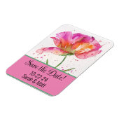 Save the date-magneet roze magneet (Linkerzijde)