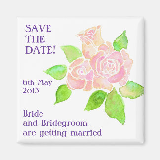 'Save the Date' Magneet,  Roze Rozen Magneet