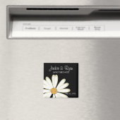 Save the Date Magnet Daisy Wedding Wit Zwart (Insitu (Vaatwasser))