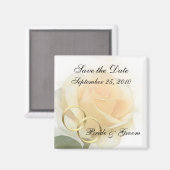 Save the Date Magnet - Gele Roos w / Ringen (Voorkant / Achterkant)
