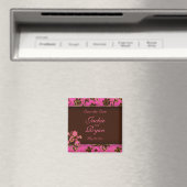 Save the Date Magnet Goud Bloemen Roze Bruin (Insitu (Vaatwasser))