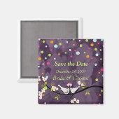 Save the Date Magnet, hou van vogels Magneet (Voorkant / Achterkant)