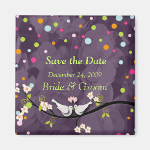 Save the Date Magnet, hou van vogels Magneet