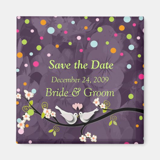 Save the Date Magnet, hou van vogels Magneet (Voorkant)