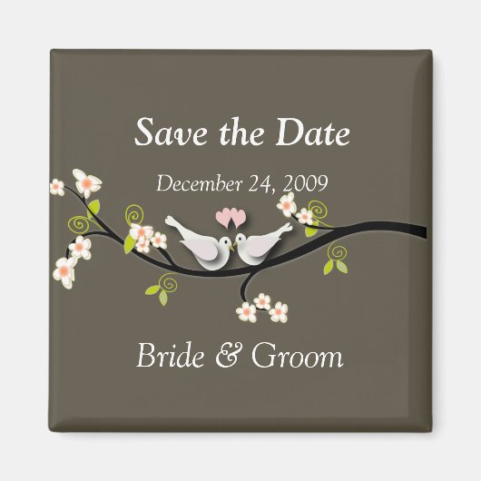 Save the Date Magnet, hou van vogels Magneet (Voorkant)
