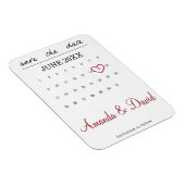 Save the Date Magnet - maand kalender hart Magneet (Rechterzijde)