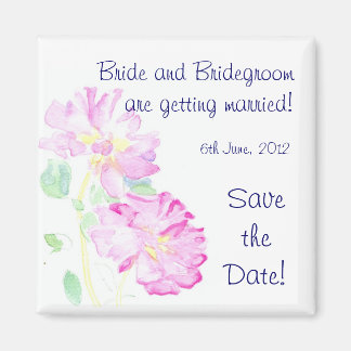  'Save the Date' Magnet, Roze rozen Magneet