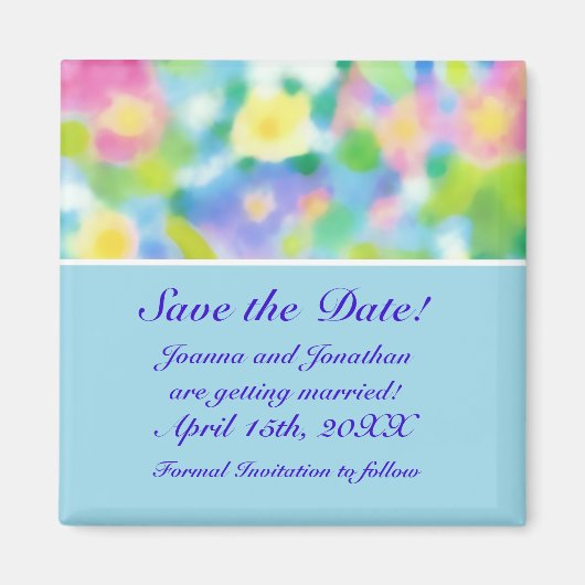'Save the Date' Magnet, Spring Flowers Magneet (Voorkant)