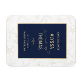 Save the Date Magnet - Strand Bruiloft, Zeester Magneet (Horizontaal)