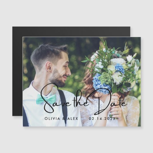 Save the date magnetische uitnodiging (Voorkant / Achterkant)