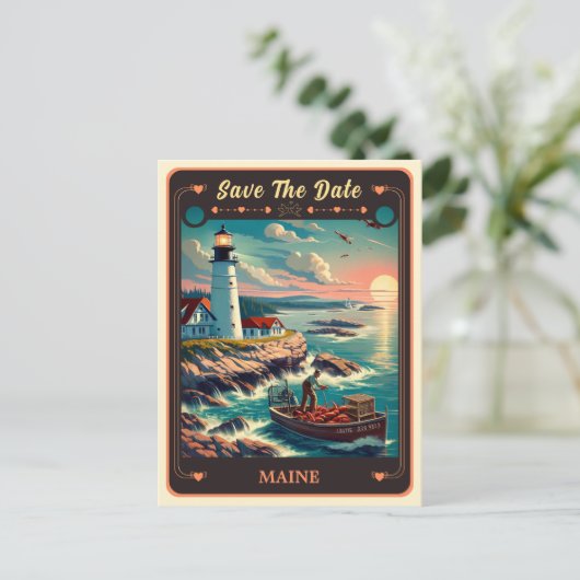 Save the date | Maine Invitation Briefkaart (Staand voorkant)