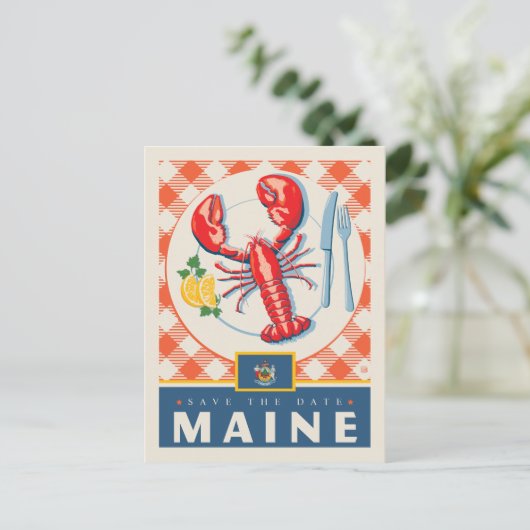 Save the date | Maine Uitnodiging Briefkaart (Staand voorkant)