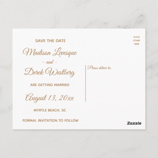 Save the Date Mandal Bruiloft Verloving Bruin Boho Briefkaart (Achterkant)