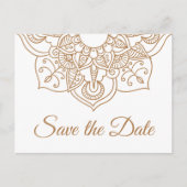Save the Date Mandal Bruiloft Verloving Bruin Boho Briefkaart (Voorkant)