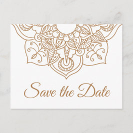 Save the Date Mandal Bruiloft Verloving Bruin Boho Briefkaart