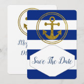 Save the Date maritime Hochzeitseinladung (Voorkant / Achterkant)