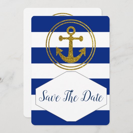 Save the Date maritime Hochzeitseinladung (Voorkant / Achterkant)