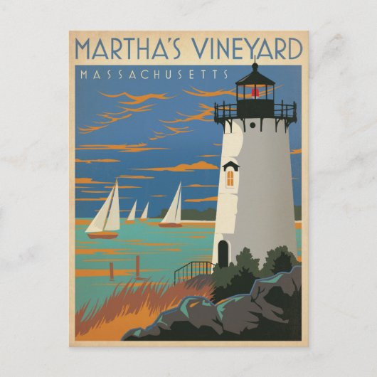 Save the date | Martha's Vineyard, MA Vuurtoren Aankondigingskaart (Voorkant)