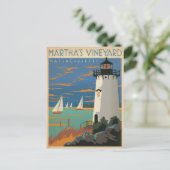 Save the date | Martha's Vineyard, MA Vuurtoren Aankondigingskaart (Staand voorkant)