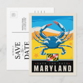 Save the date | Maryland Uitnodiging Briefkaart (Voorkant / Achterkant)